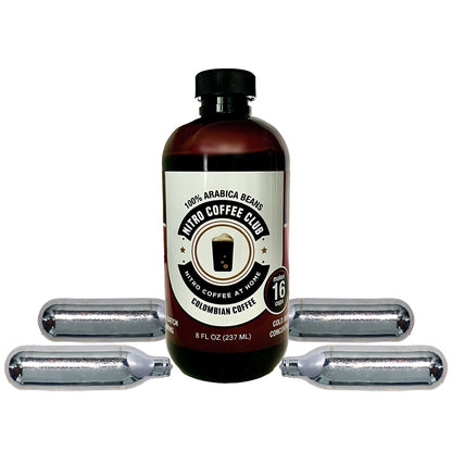 Nitro Coffee Club Cold Brew Concentrate - 1 Bottle & 4 Nitro Cartridges