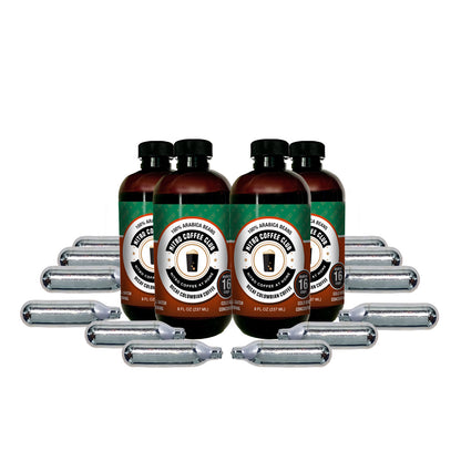 Nitro Coffee Club DECAF Cold Brew Concentrate - 4 Bottles & 16 Nitro Cartridges